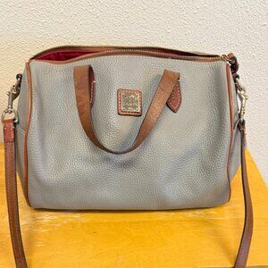 Dooney & Bourke Pebble Grain Satchel – Gray/Tan – Crossbody & Top Handle